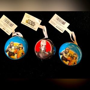 Star Wars Lucas Films LFL Imperial Forces Rebel Fighter Ornaments Tin Balls Lot